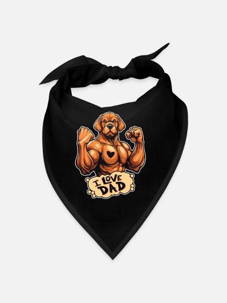 Labrador I Love Dad - Bandana - Schwarz - Vorne