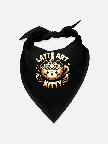 Coffee Break Cat Lover, Coffee Lover Süße Katze - Bandana - Schwarz - Vorne