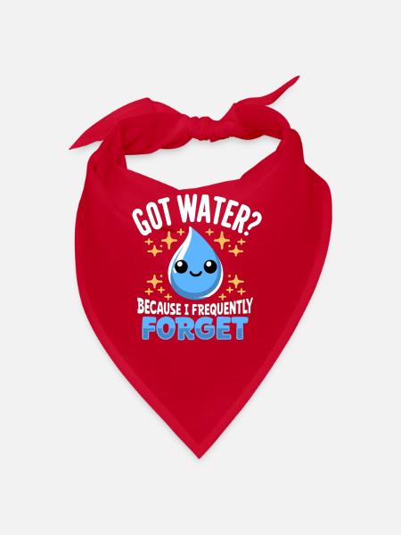 Hydration Drink Water Stay Hydrated Hydration - Bandana - red - Front
