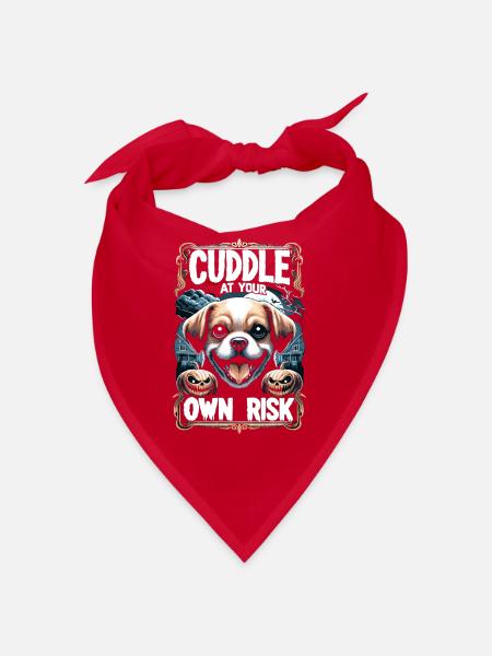 Chien d'horreur Halloween Spooky Dog Lover Chien gothique - Bandana - rouge - Devant