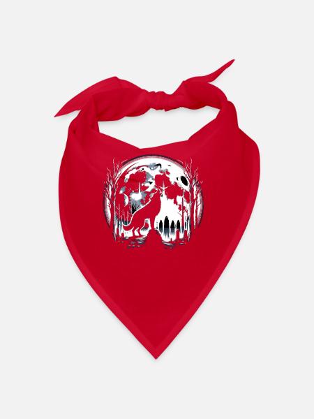 Chien d'horreur Halloween Spooky Dog Lover Chien gothique - Bandana - rouge - Devant
