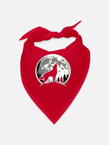 Chien d'horreur Halloween Spooky Dog Lover Chien gothique - Bandana - rouge - Devant