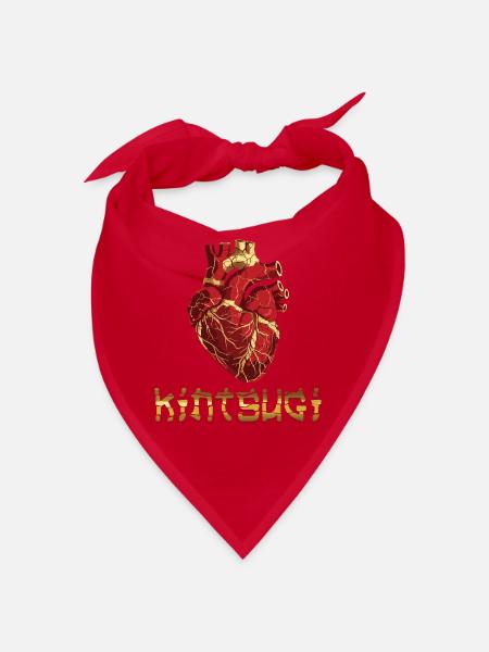 Kintsugi Kintsukuroi Japon imparfait - Bandana - rouge - Devant