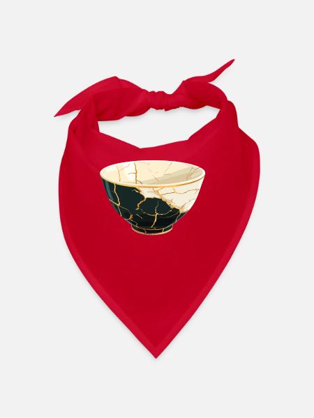 Kintsugi Kintsukuroi Japon imparfait - Bandana - rouge - Devant