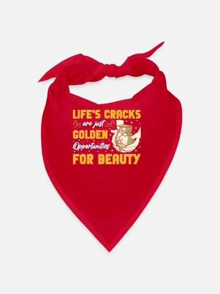 Kintsugi Kintsukuroi Japon imparfait - Bandana - rouge - Devant