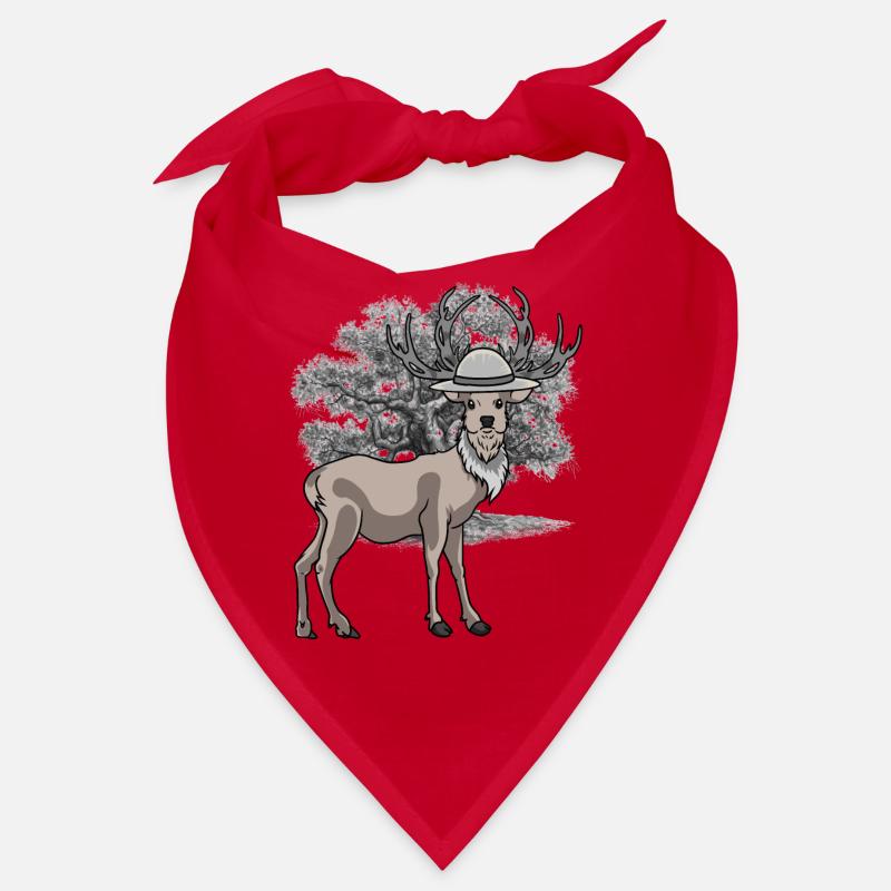 Waldtier Hirsch Waldtiere Rotwild Waldbewohner Bandana