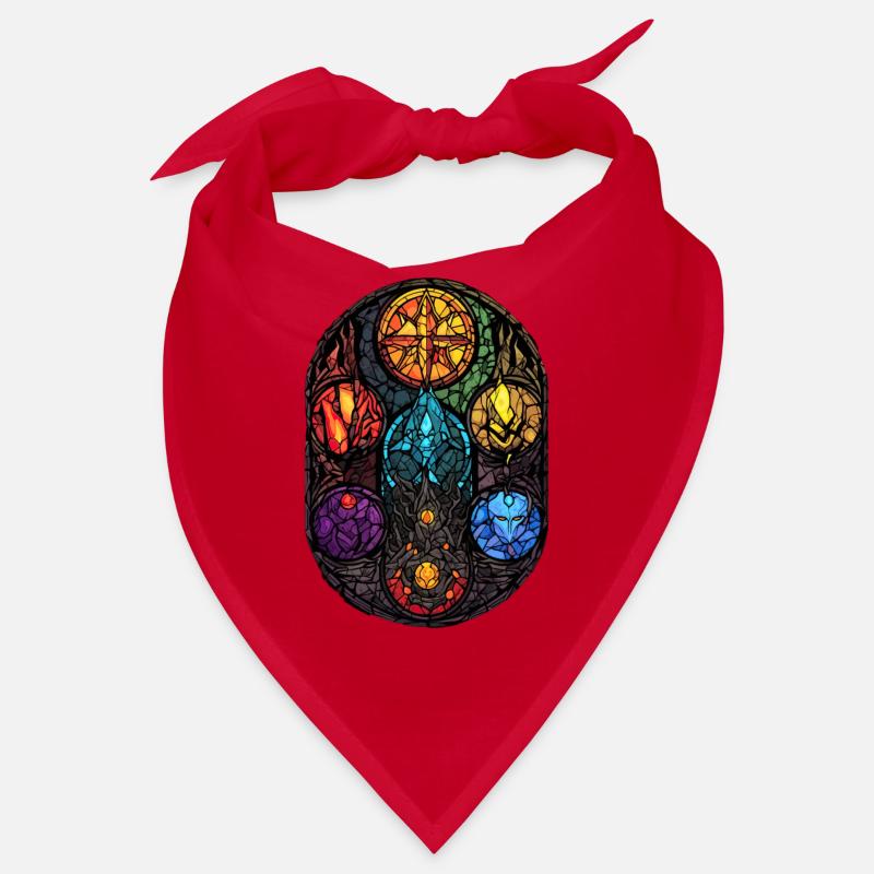 Gothic Witchcraft Elements Stained Glass Wicca Bandana
