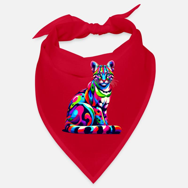Pop Art coloré Ocelot Ocelots léopard nain Bandana