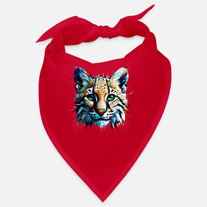 Polygone Art Ocelot Ocelots Nain Léopard Bandana