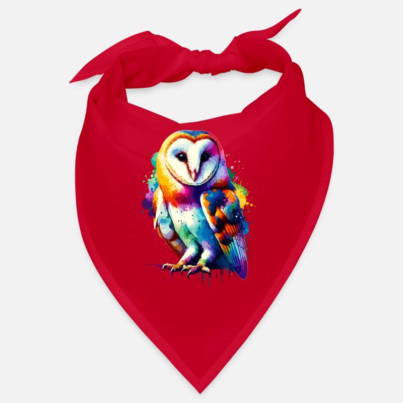 Bunte Splash Art Schleiereule Eulen Bandana