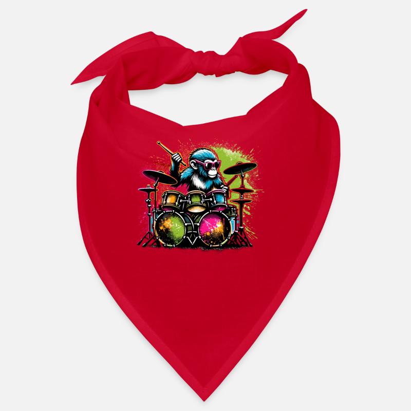 Monkey Playing Drums Drum Drummer Drumming Bandana