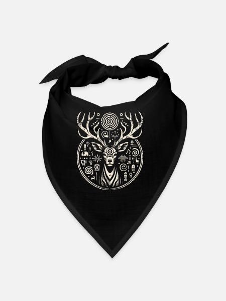 Pétroglyphe Art rupestre ancien Rock dessin indien - Bandana - noir - Devant