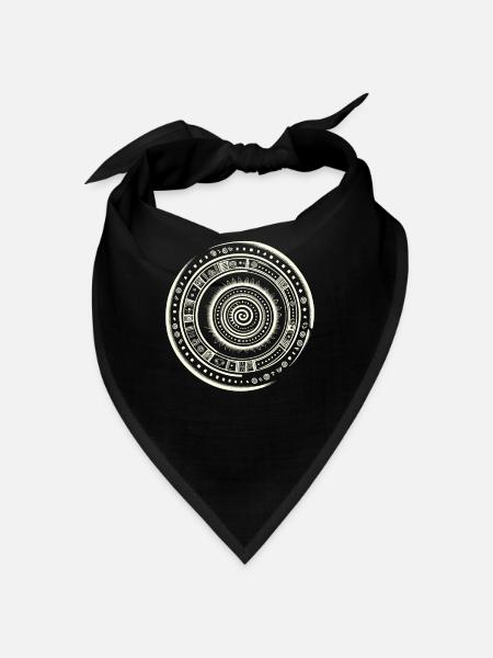 Pétroglyphe Art rupestre ancien Rock dessin indien - Bandana - noir - Devant