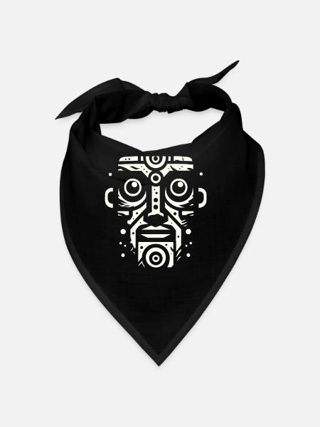 Pétroglyphe Art rupestre ancien Rock dessin indien - Bandana - noir - Devant