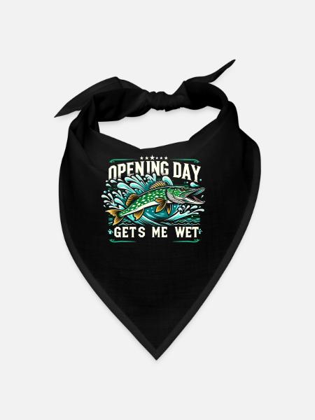 Northern Pike Fisherman Pike Fishing Rod Pike Fish - Bandana - black - Front