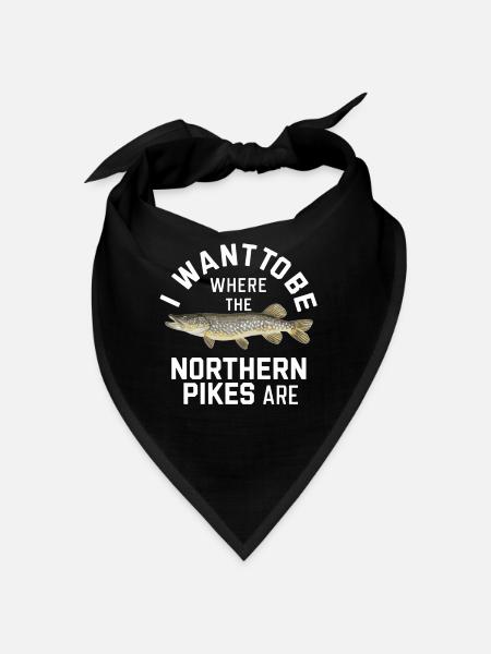 Northern Pike Fisherman Pike Fishing Rod Pike Fish - Bandana - black - Front