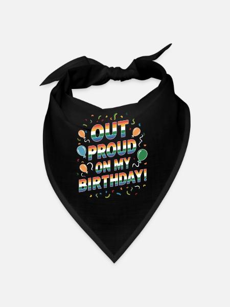 Birthgay Gay Pride Flag Pride Month Equal Rights - Bandana - Schwarz - Vorne