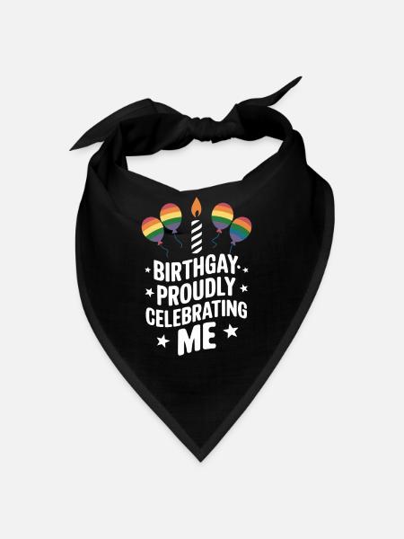 Birthgay Gay Pride Flag Pride Month Equal Rights - Bandana - Schwarz - Vorne