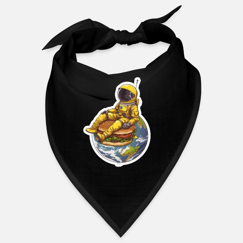 Astronaute doré sur Burger – Design alimentaire spatial Bandana
