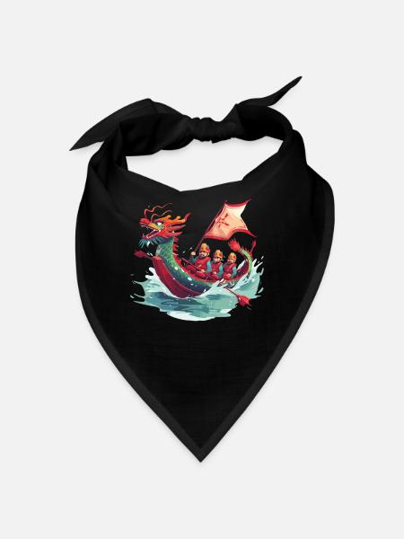 Funny Dragon Boat Paddle - Bandana - black - Front