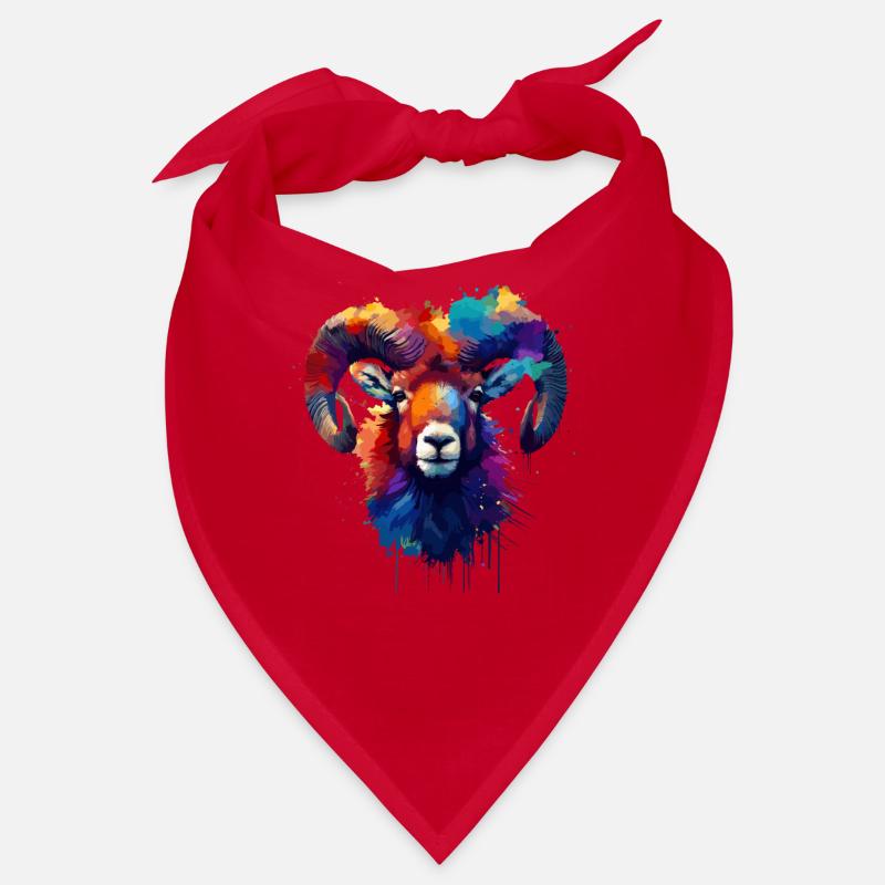 Bunte Splash Art Mufflons Wilde Schafe Mufflons Bandana