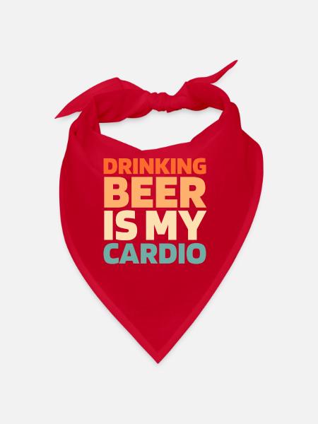 Beer Beer Lover Funny Cardio Quote - Bandana - red - Front