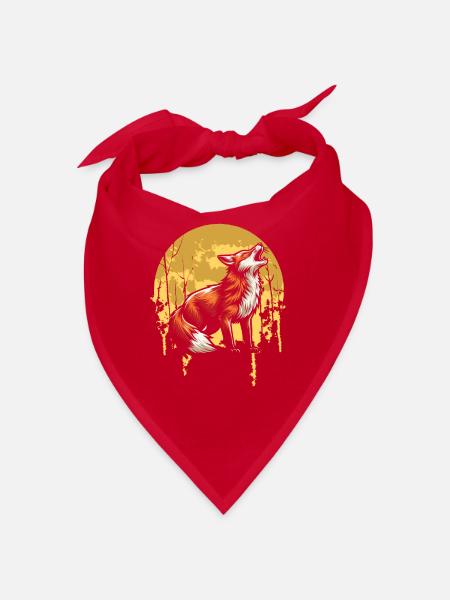 Hurlement de la lune du renard - Bandana - rouge - Devant