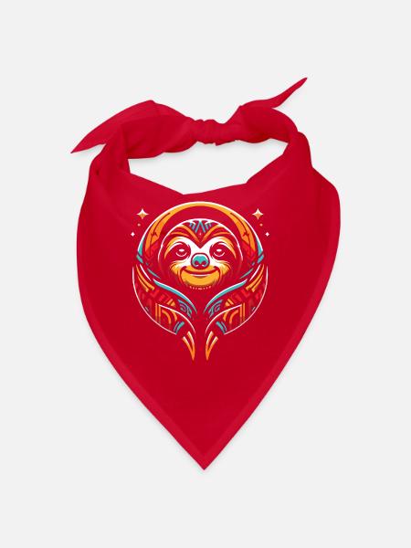 Sloth Moon Phases - Bandana - red - Front