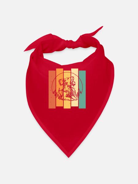Épagneul breton Moon Hurlement - Bandana - rouge - Devant