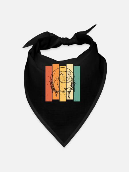Hamster Golden Hamster Moon Howling - Bandana - black - Front