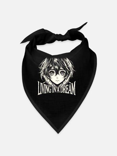 Art de l’anime et esthétique gothique pour la mode alternative - Bandana - noir - Devant