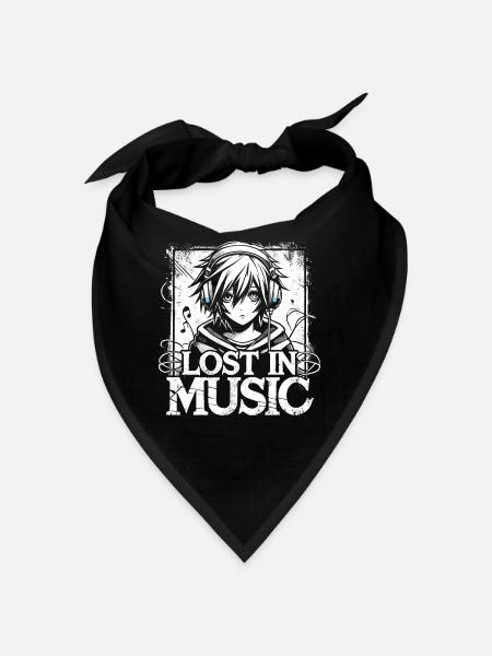 Art de l’anime et esthétique gothique pour la mode alternative - Bandana - noir - Devant