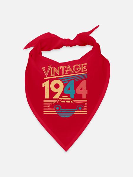 60 Jahre alte Geschenke Vintage Jahrgang 1944 Retro - Bandana - Rot - Vorne