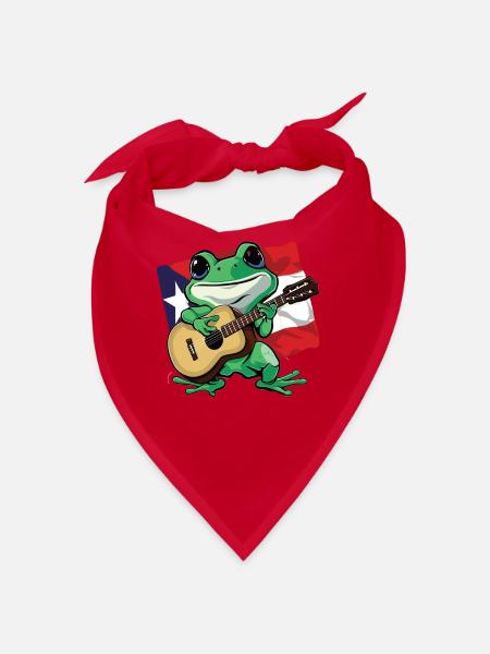 Coqui Frog Symbol Taino Boricua Puerto - Bandana - red - Front