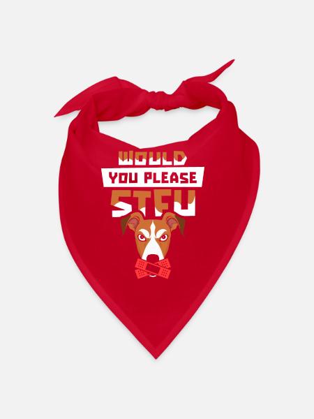 Greyhound Windhund Stfu Would You Please Shut Up - Bandana - red - Front