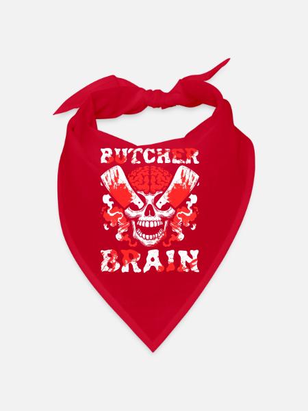 Fleischer Metzger Schlachter Schädel - Bandana - Rot - Vorne