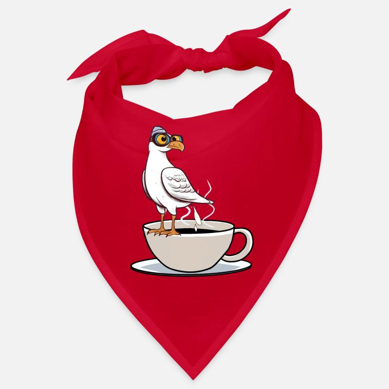 Maritim Möwe Kaffeetasse Kaffee weiß schwarz Bandana