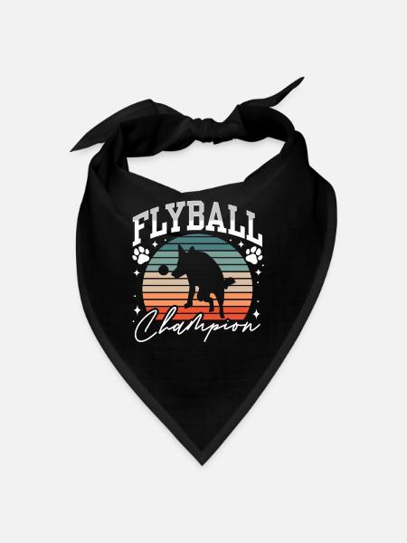 Flyball Canine Sport Agility Parcour Chien - Bandana - noir - Devant