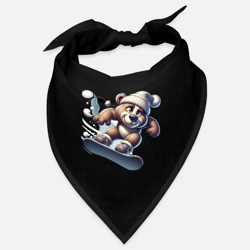 Cute Snowboarder Bear Bandana