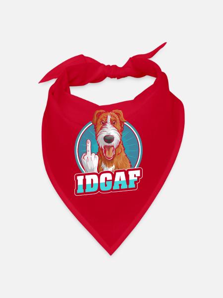 Irish Wolfhound Idgaf - Bandana - red - Front