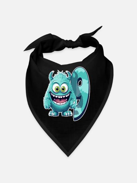 Monster Design for Kids – Nine Years - Bandana - black - Front