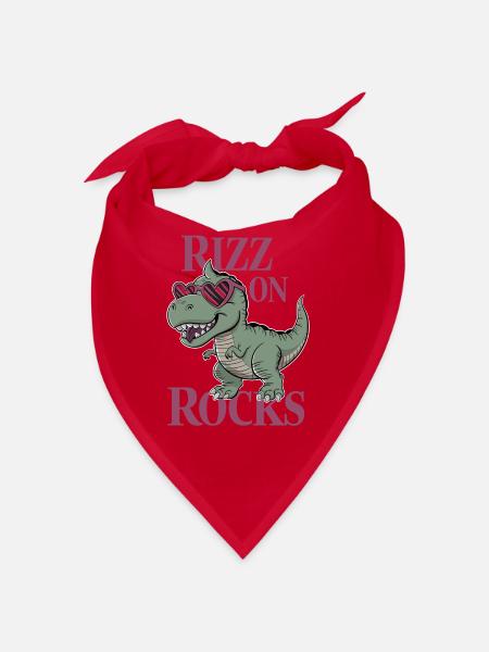 Rizzler Kultur Mit Dinosaurier Kunst Und T-Rex - Bandana - Rot - Vorne