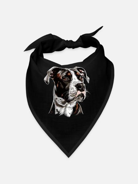 Pitbull Bulldog Pittie American Pitbull Terrier - Bandana - black - Front
