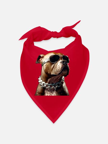Pitbull Bulldog Pittie American Pitbull Terrier - Bandana - red - Front
