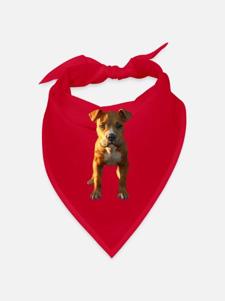 Pitbull Bulldog Pittie American Pitbull Terrier - Bandana - red - Front