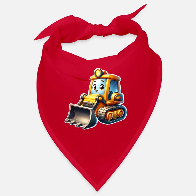 Bulldozer Wheel Loader Excavator Construction Site Kids Bandana