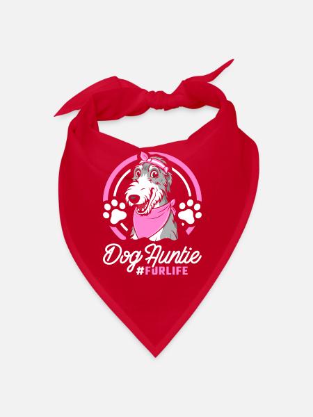 Irish Wolfhound Dog Aunt For Life - Bandana - red - Front