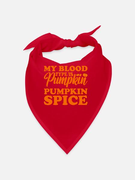 Citrouille Épices Latte Automne Halloween Citrouille Épices Épices - Bandana - rouge - Devant