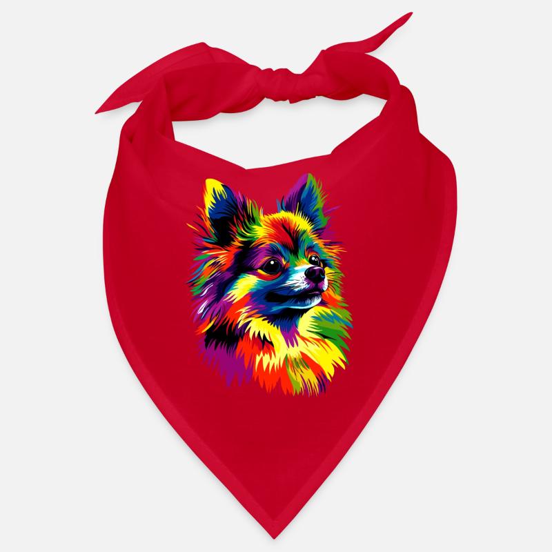 Zwergspitz Popart Pommeraner Bunter Pom Spitz Hund Bandana