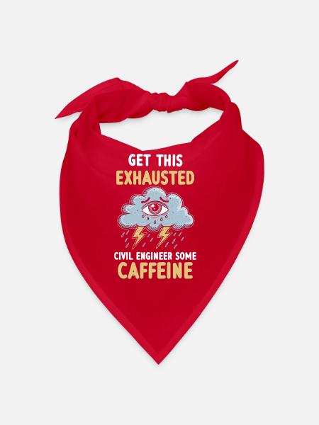 Exhaustion, overload, civil engineer, everyday life - Bandana - red - Front